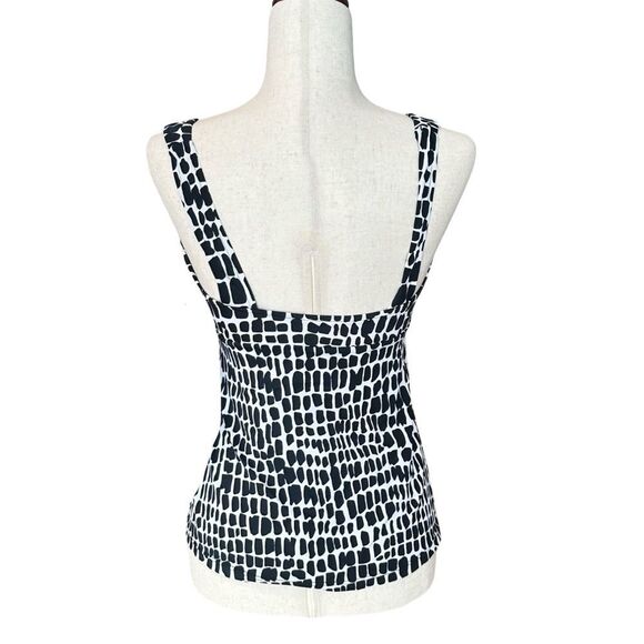 NWT Trimshaper Tankini V-Neck Top Black/White Size 10 - Picture 2 of 12